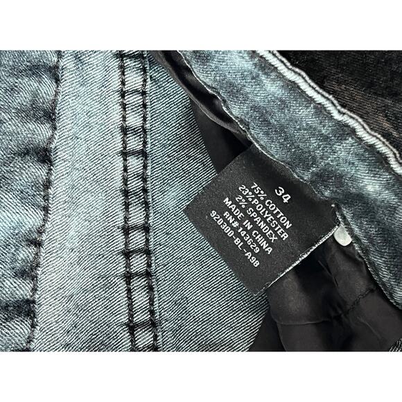 Encrypted Distressed Regular Straight Fit Jeans Mens 34x29 - Picture 4 of 6